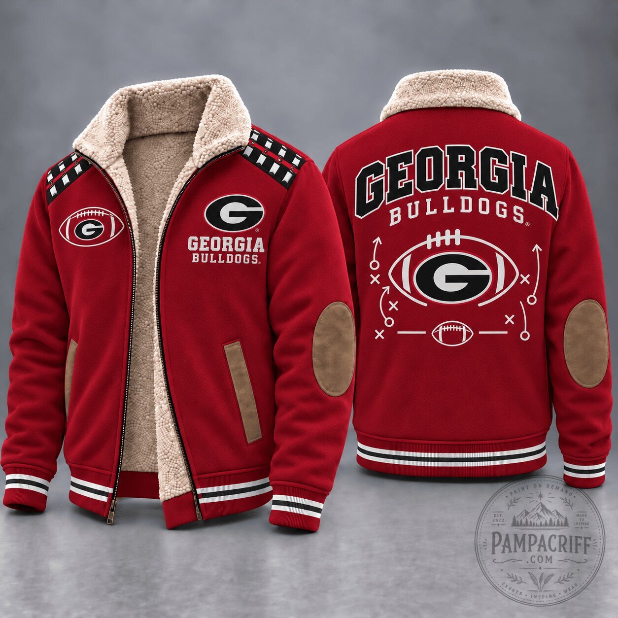 Georgia Bulldogs Football Team Sherpa Fleece Jacket